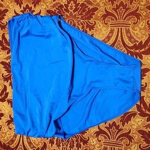 Royal blue swimsuit bottom with rusching on sides, 18